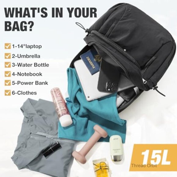 15L Lightweight Water Resistant Daypack Backpack for Hiking Travel School main image 2